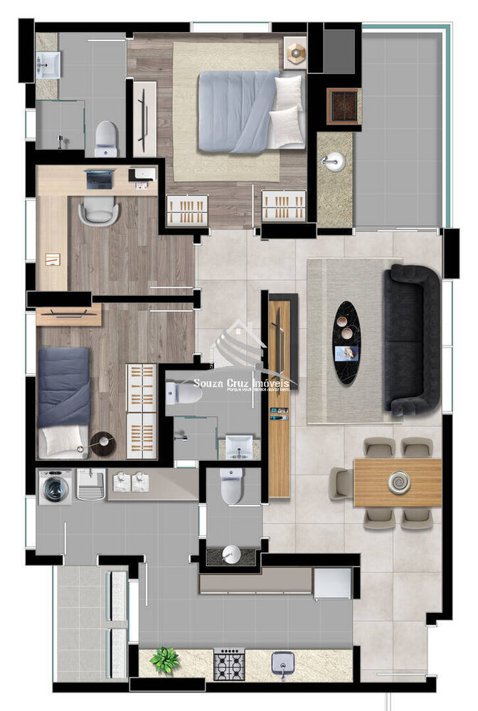 Apartamento à venda com 3 quartos, 92m² - Foto 3
