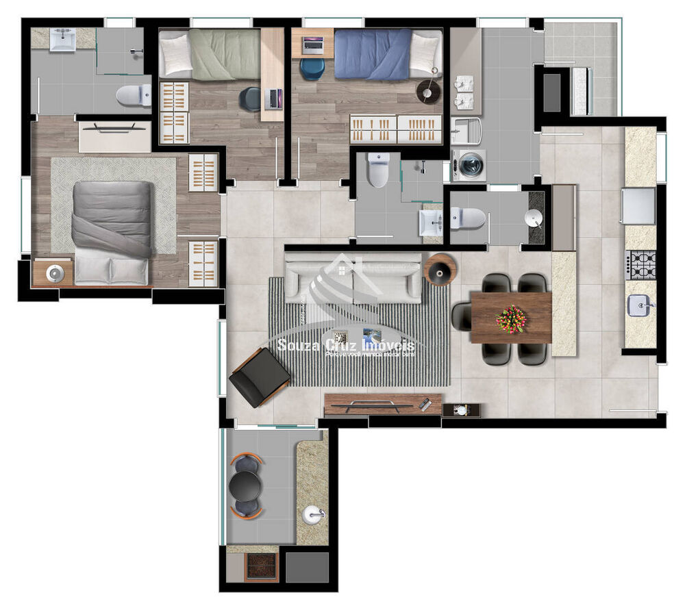 Apartamento à venda com 3 quartos, 92m² - Foto 4