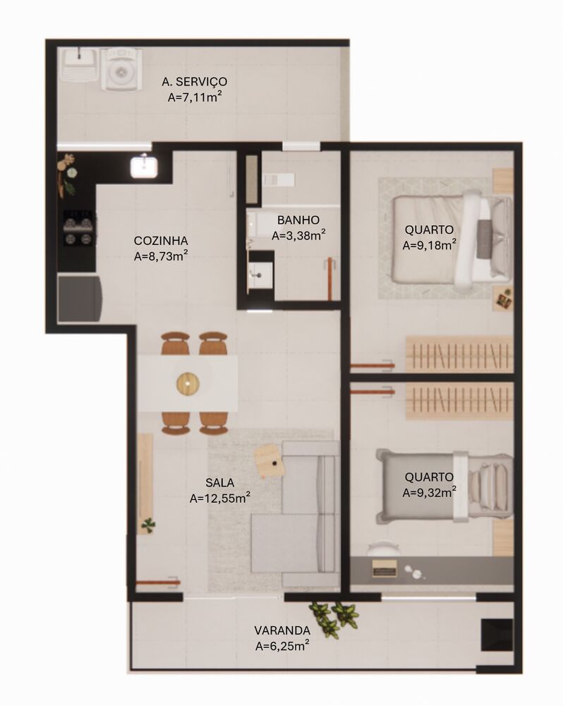 Apartamento à venda com 2 quartos, 65m² - Foto 3