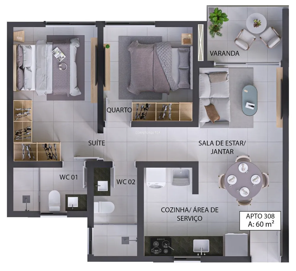 Apartamento, 2 quartos - Foto 14