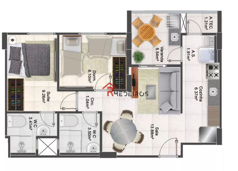 Apartamento, 2 quartos, 63 m² - Foto 10