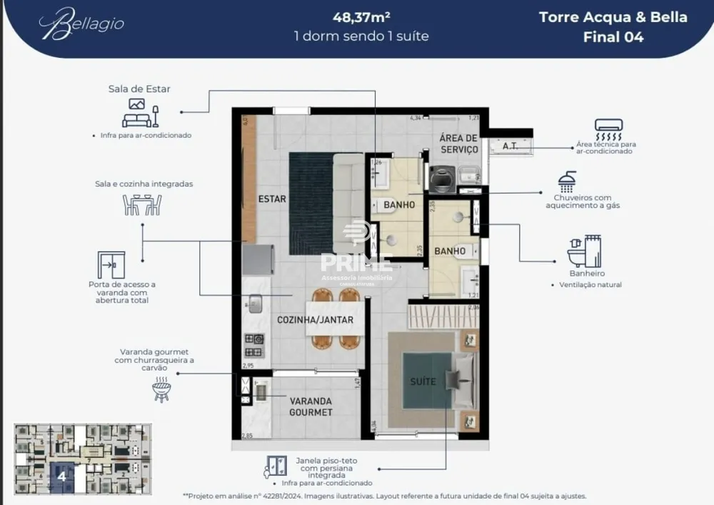 Apartamento, 1 quarto, 47 m² - Foto 5