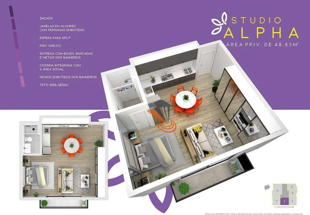 Kitnet-Studio, 48 m² - Foto 2