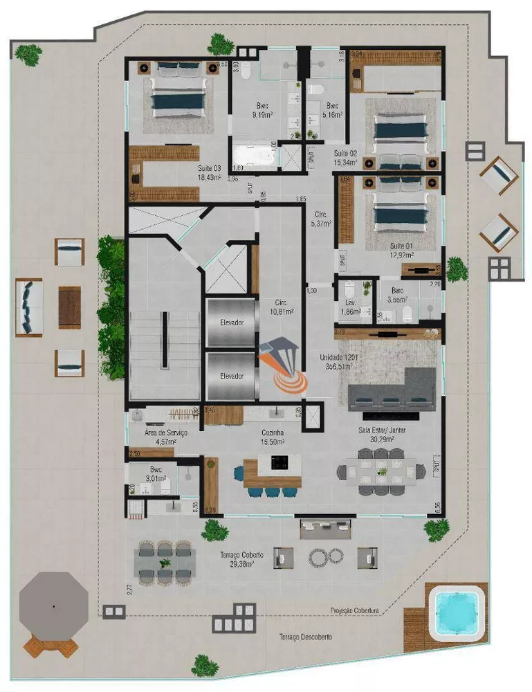 Apartamento, 3 quartos, 105 m² - Foto 6