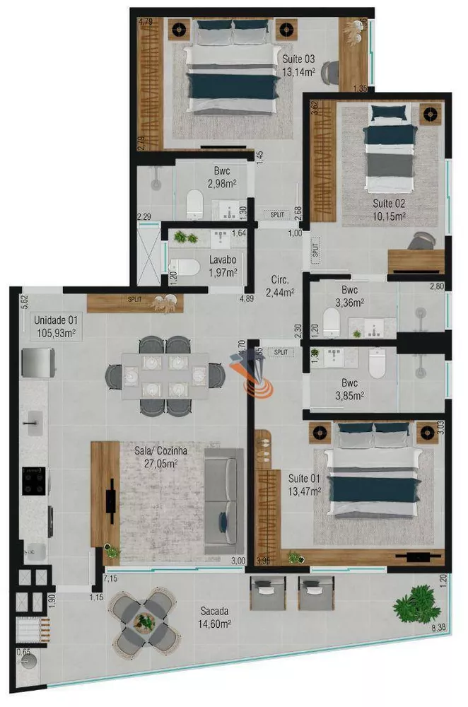 Apartamento, 3 quartos, 105 m² - Foto 7