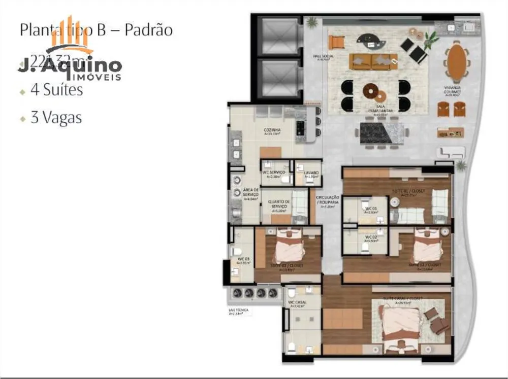 Apartamento, 4 quartos, 221 m² - Foto 9