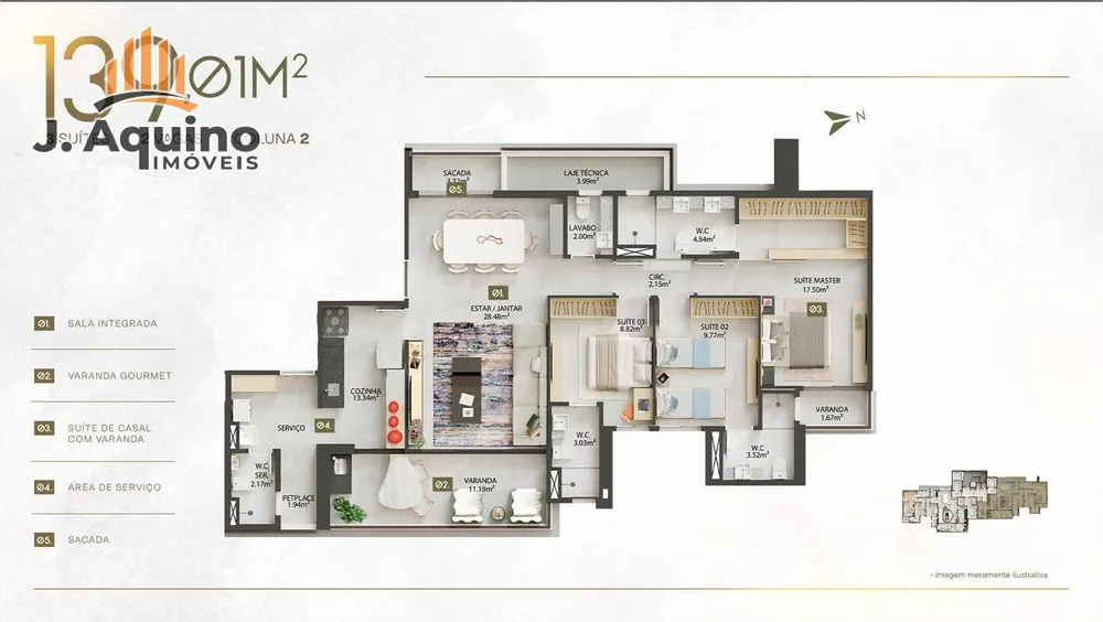 Apartamento, 3 quartos, 139167 m² - Foto 6