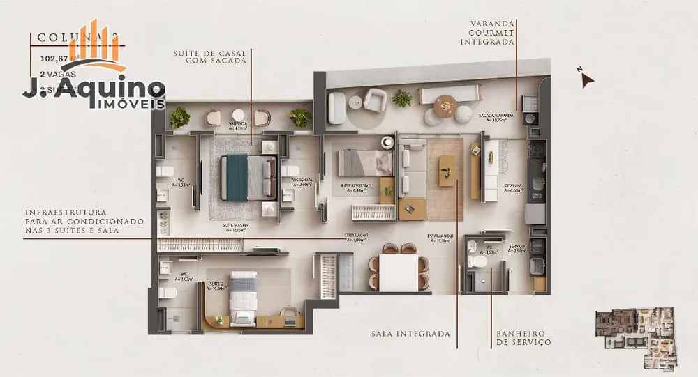 Apartamento, 3 quartos, 101108 m² - Foto 11