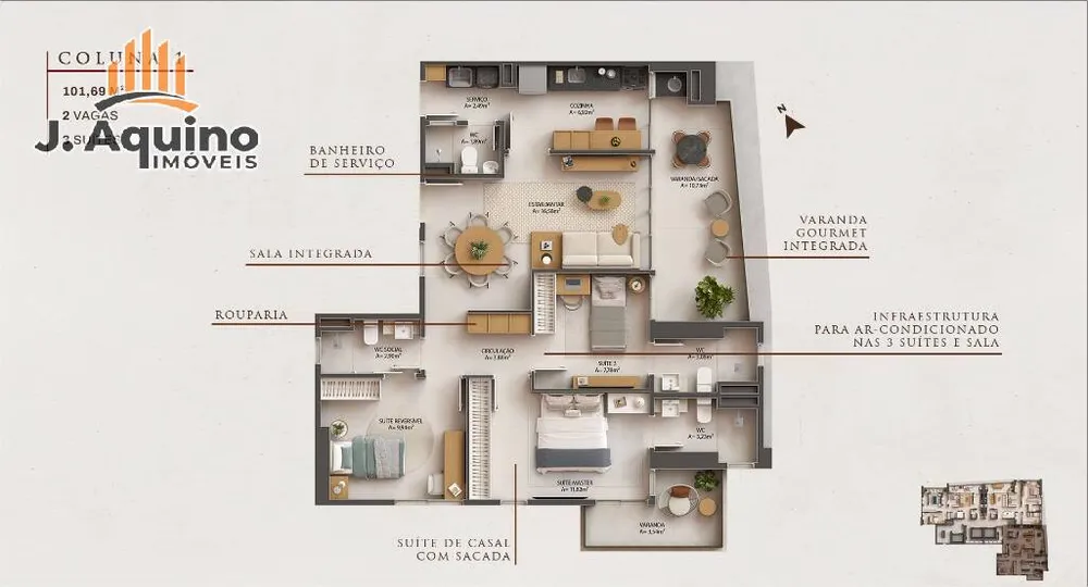 Apartamento, 3 quartos, 101108 m² - Foto 10