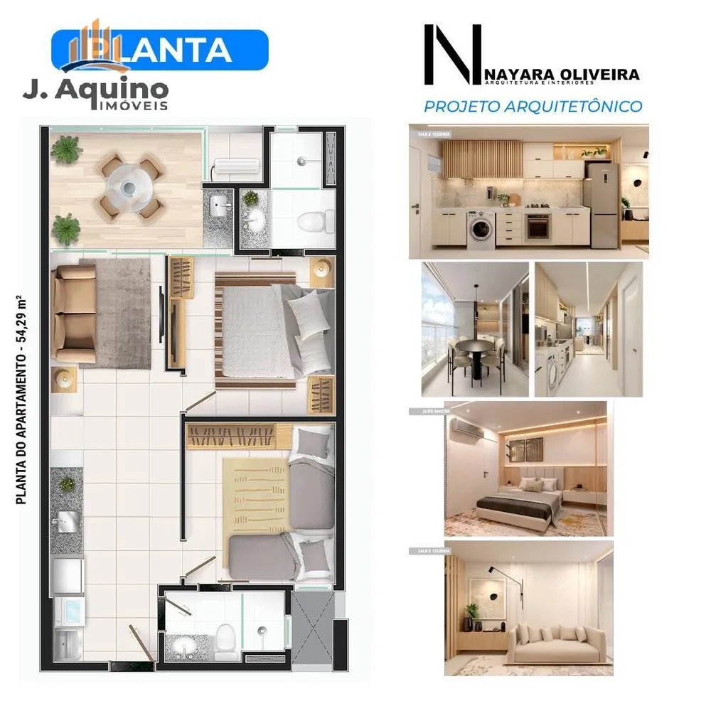 Apartamento, 2 quartos, 54 m² - Foto 2