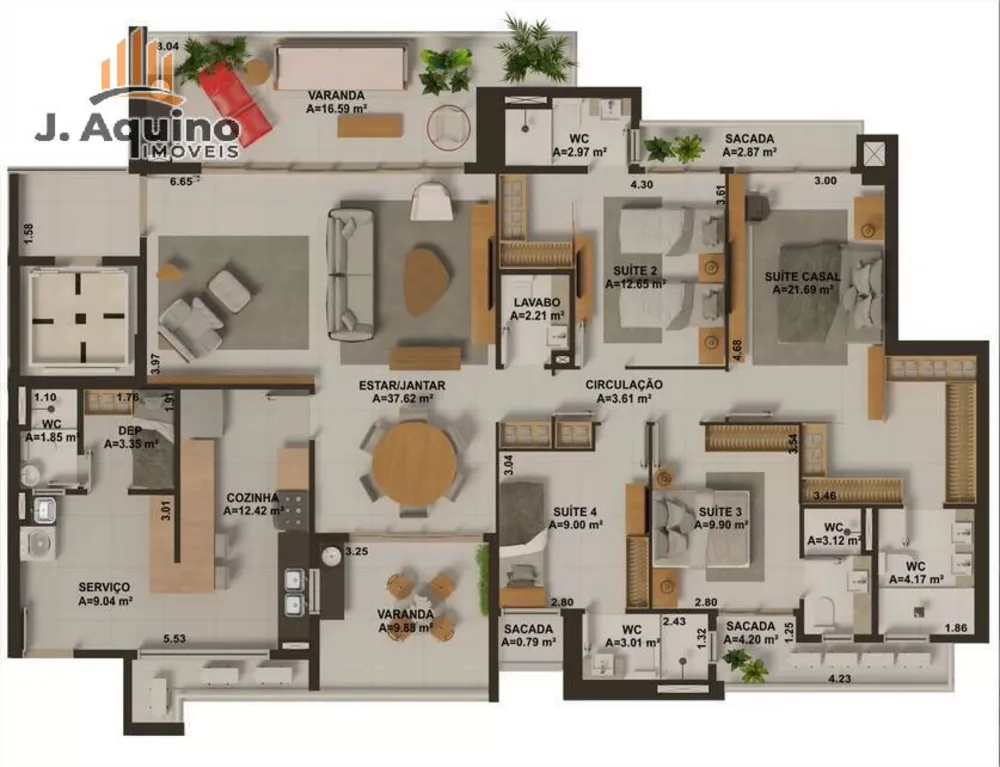 Apartamento, 4 quartos, 203306 m² - Foto 5