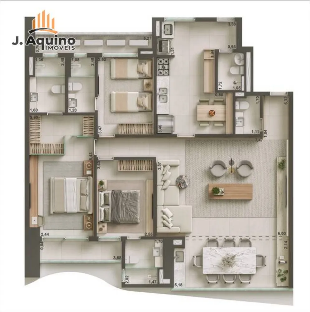 Apartamento, 3 quartos, 129210 m² - Foto 8