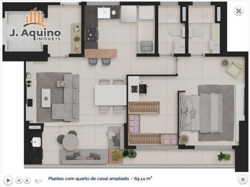 Apartamento, 2 quartos, 6990 m² - Foto 3