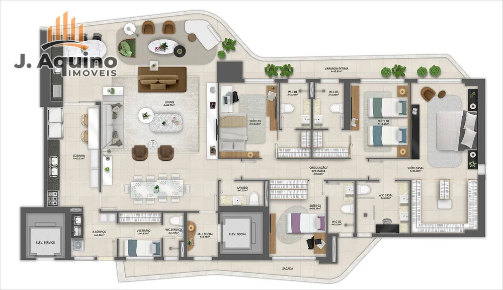 Apartamento, 4 quartos, 231238 m² - Foto 12