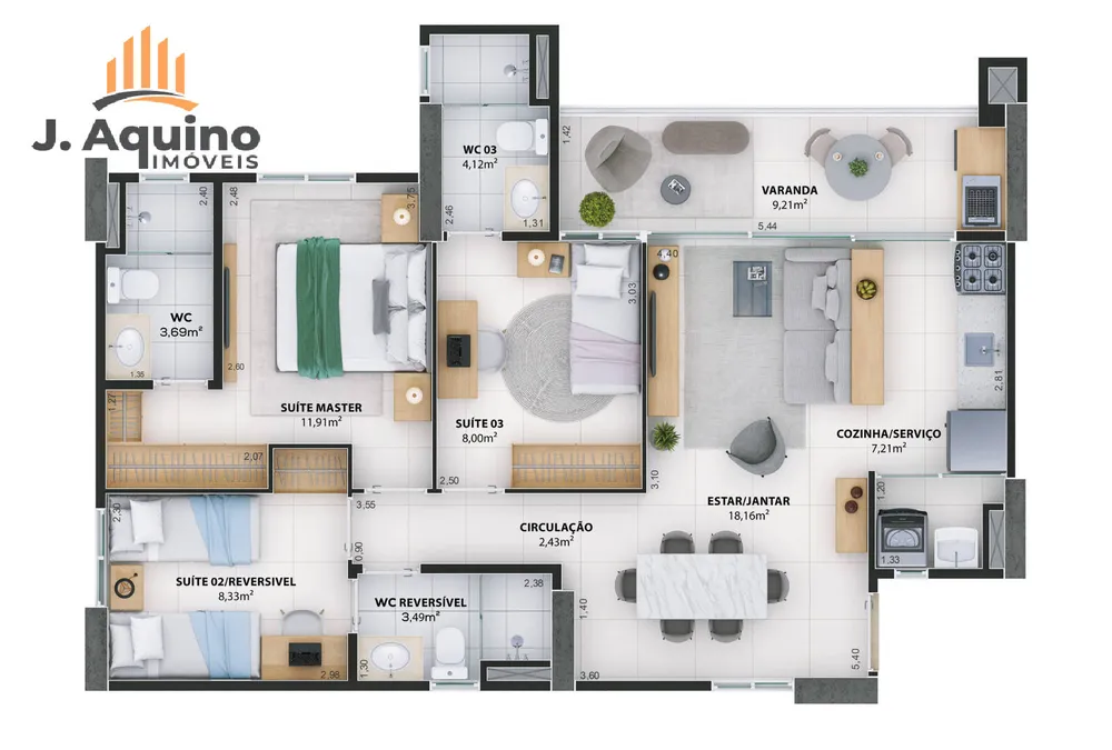 Apartamento, 3 quartos, 5878 m² - Foto 8