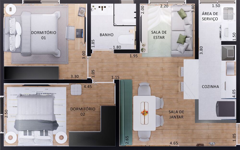 Apartamento, 2 quartos, 57 m² - Foto 4