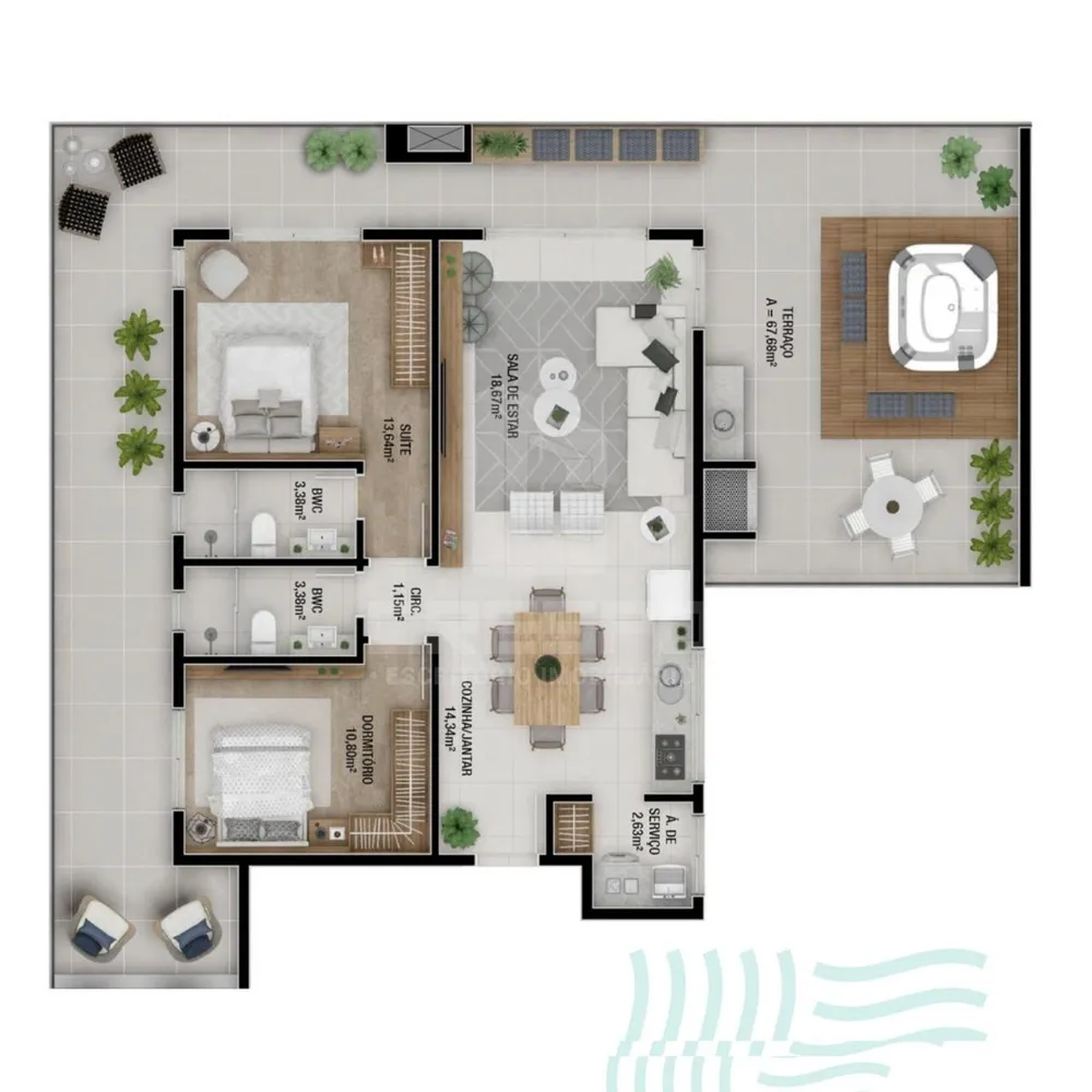 Cobertura, 2 quartos, 148 m² - Foto 12