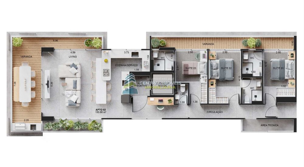 Apartamento, 3 quartos, 150 m² - Foto 1