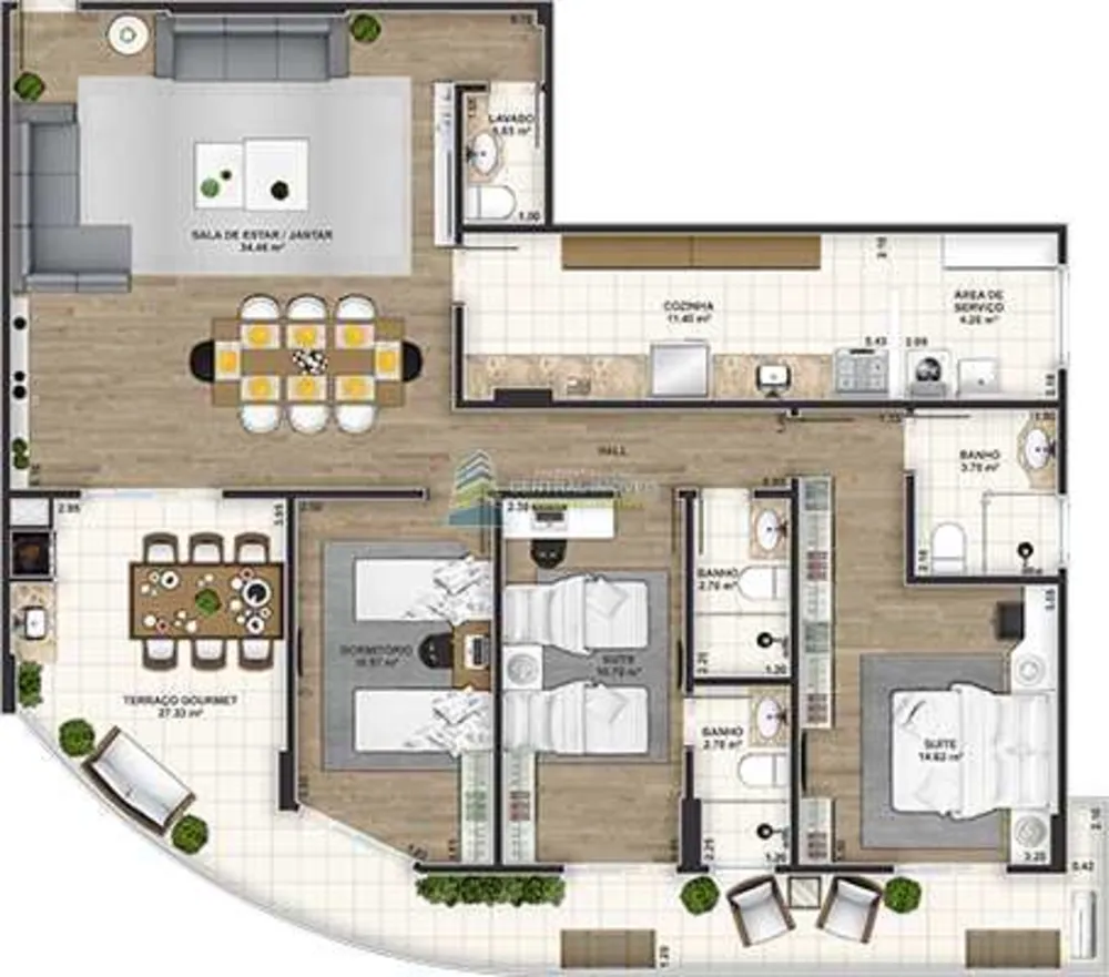 Apartamento, 3 quartos, 144 m² - Foto 3