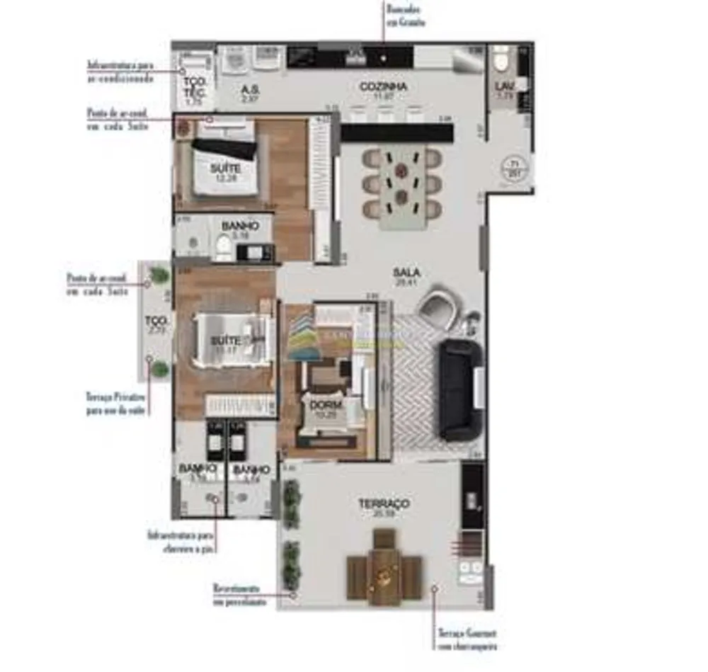 Apartamento, 3 quartos, 127 m² - Foto 1