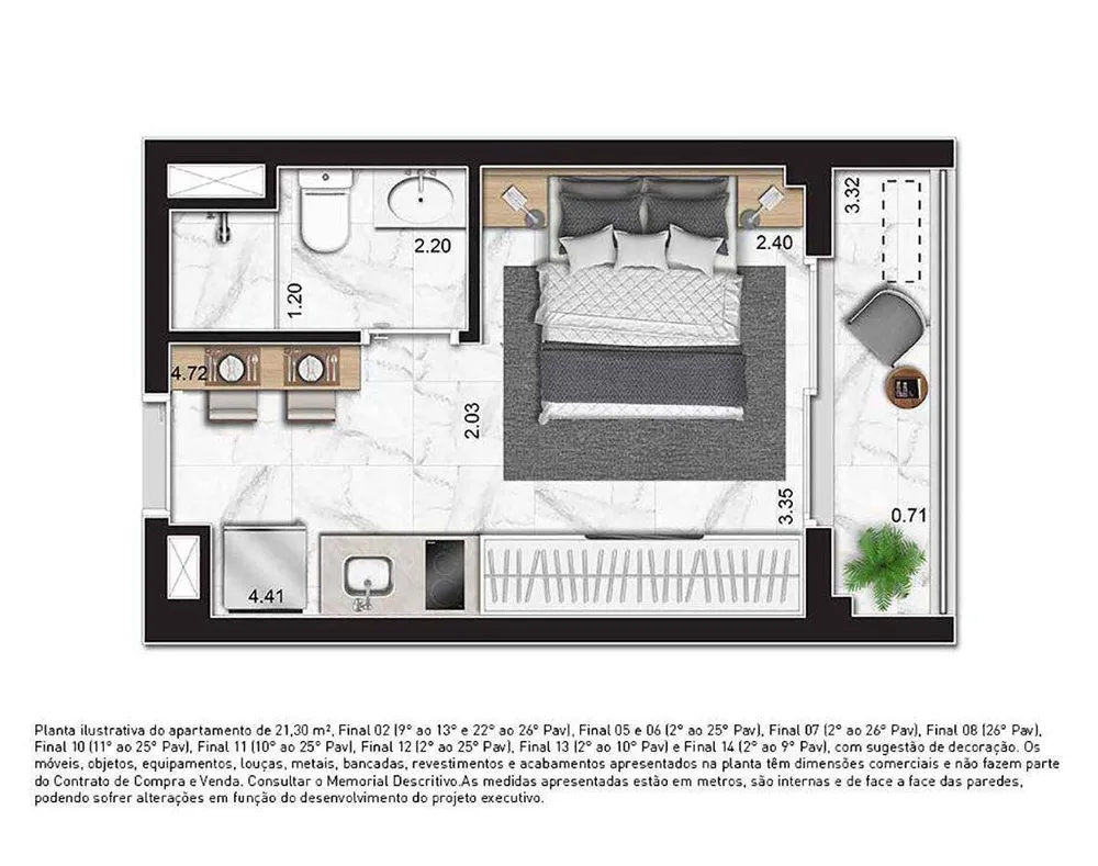 Kitnet-Studio, 21 m² - Foto 1