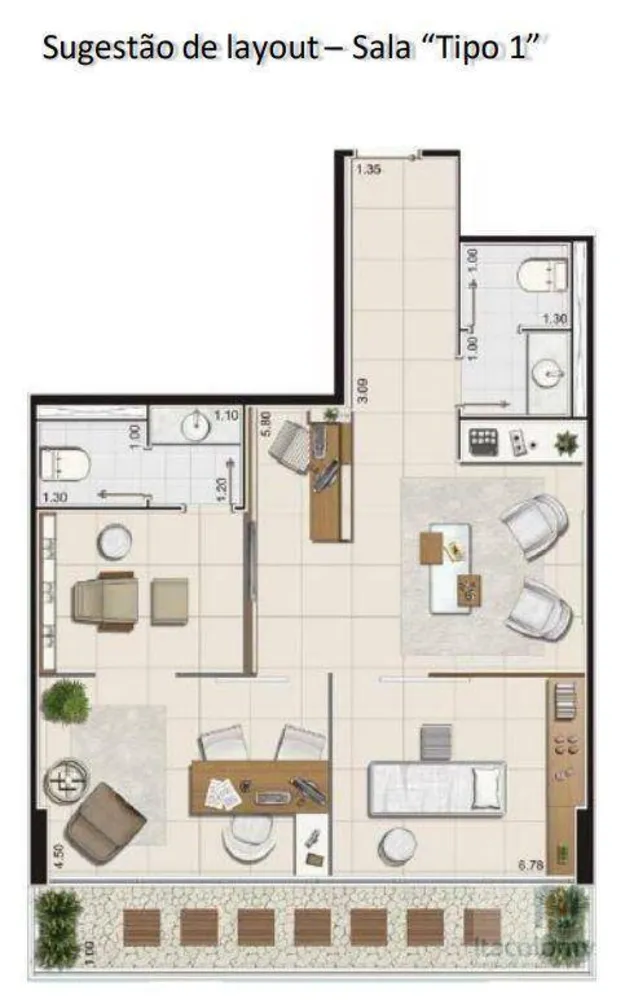 Sala-Conjunto, 58 m² - Foto 8