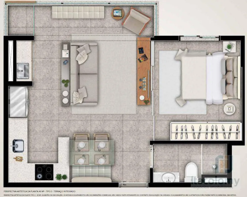 Apartamento, 1 quarto, 40 m² - Foto 1