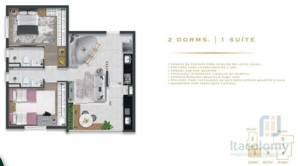 Apartamento, 2 quartos, 98 m² - Foto 3