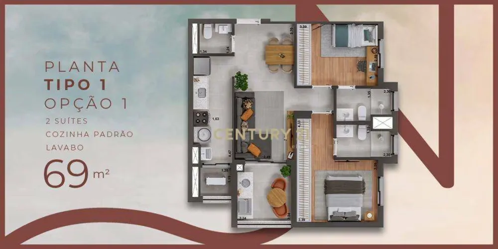 Apartamento, 2 quartos, 69 m² - Foto 3