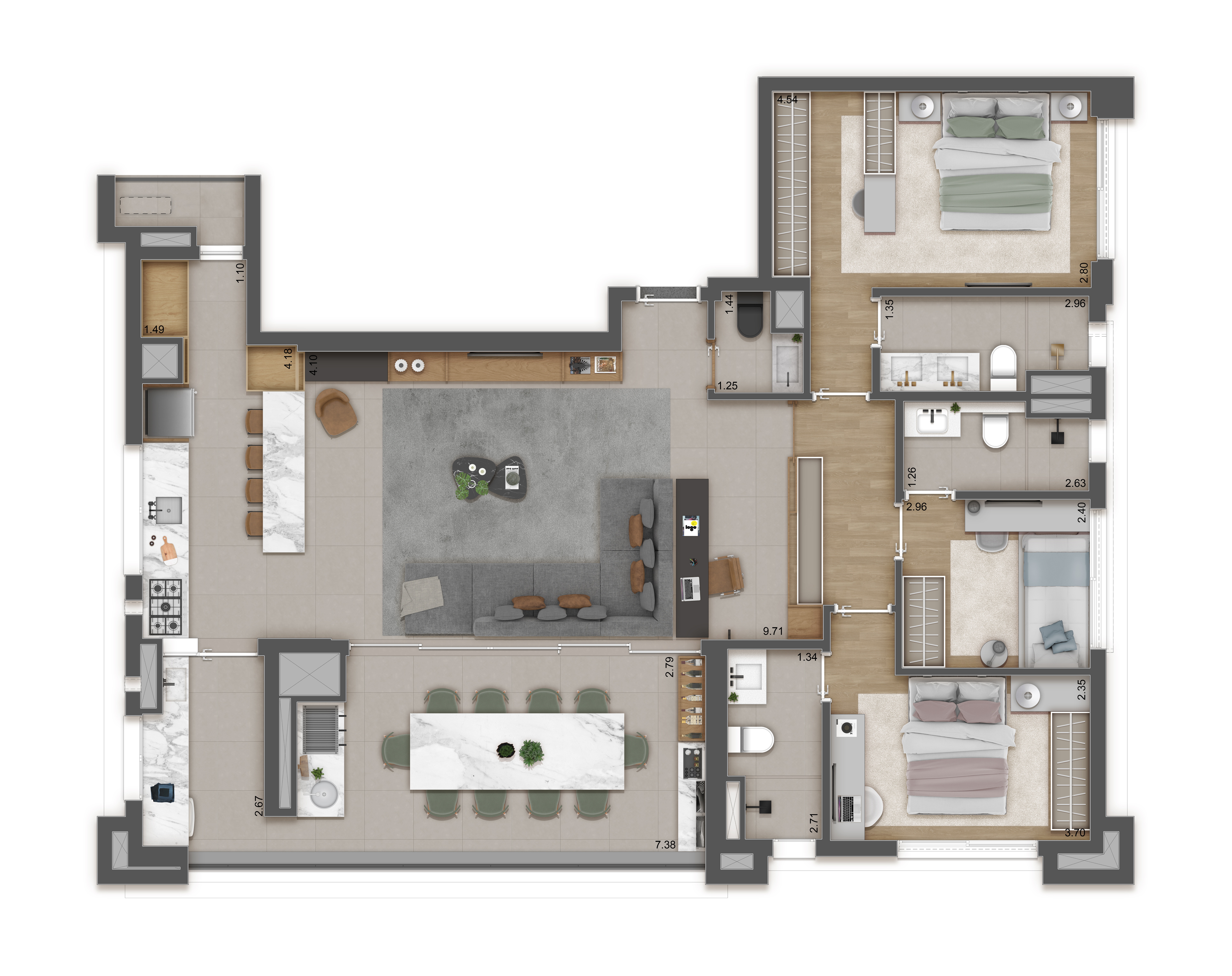 Apartamento à venda com 3 quartos, 127m² - Foto 10