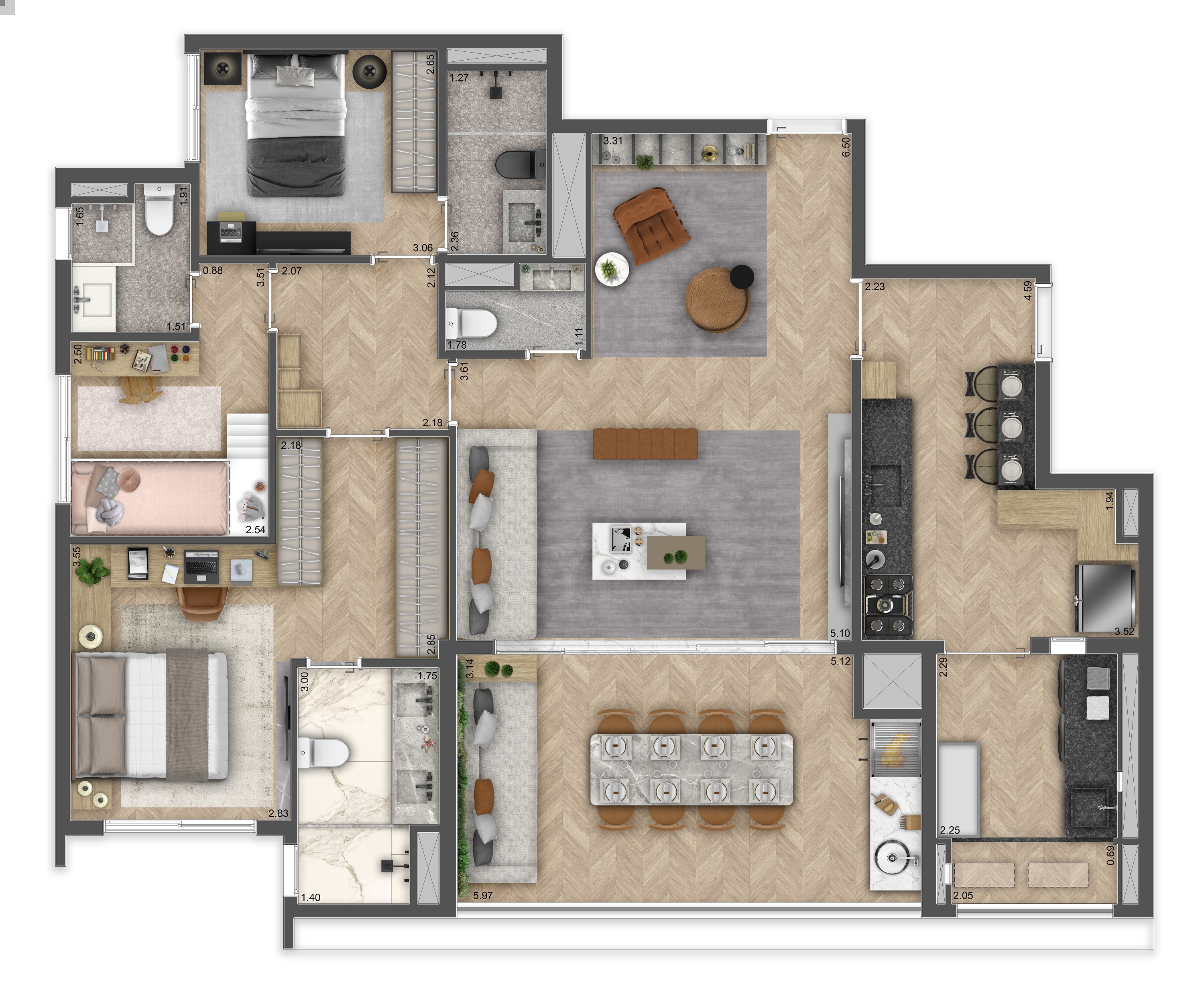 Apartamento à venda com 4 quartos, 132m² - Foto 2