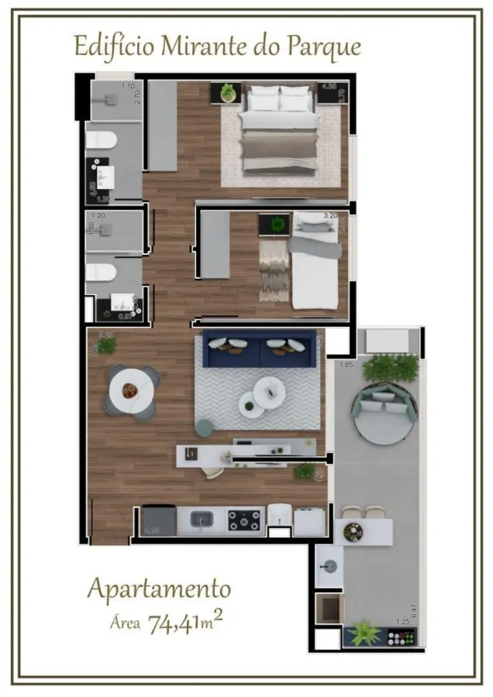 Apartamento, 2 quartos, 74 m² - Foto 3