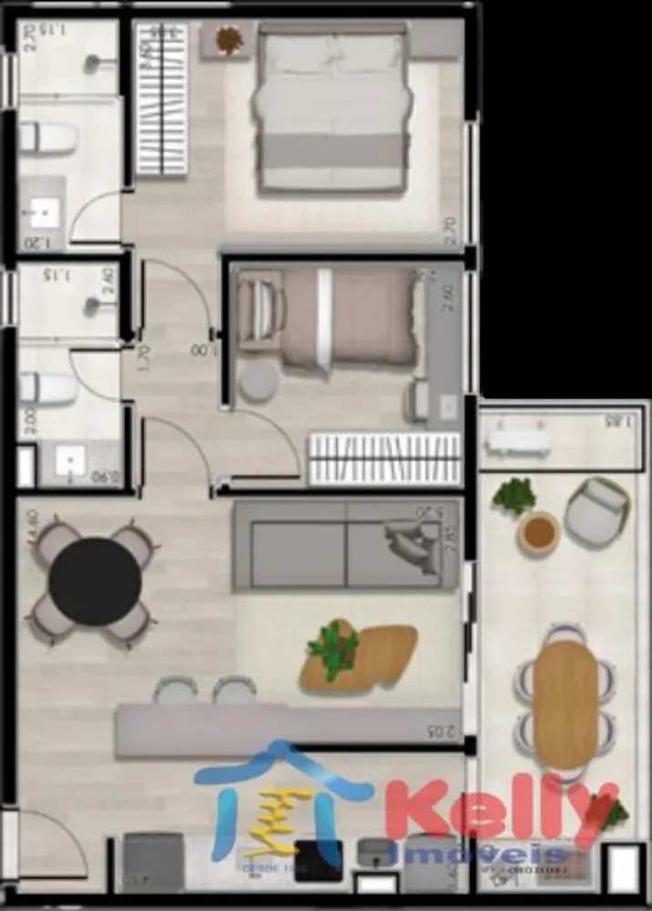 Apartamento, 2 quartos, 69 m² - Foto 3