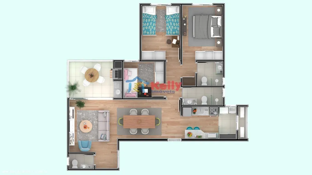 Apartamento, 3 quartos, 96 m² - Foto 3