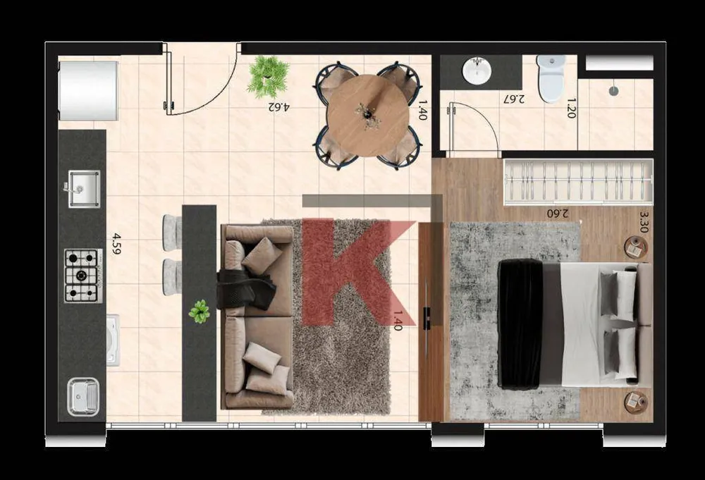 Apartamento, 1 quarto, 37 m² - Foto 4