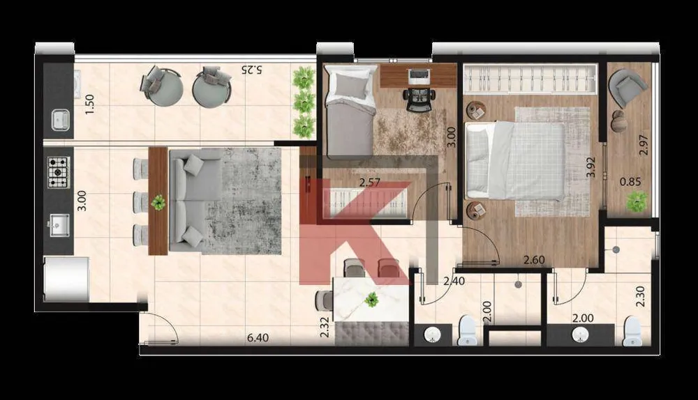 Apartamento, 1 quarto, 37 m² - Foto 1