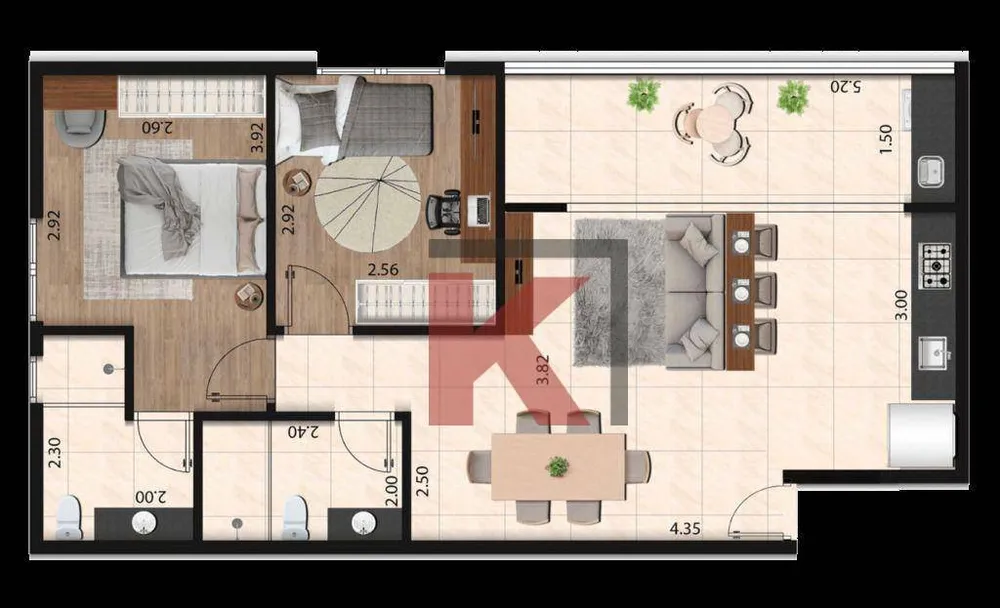 Apartamento, 1 quarto, 37 m² - Foto 2