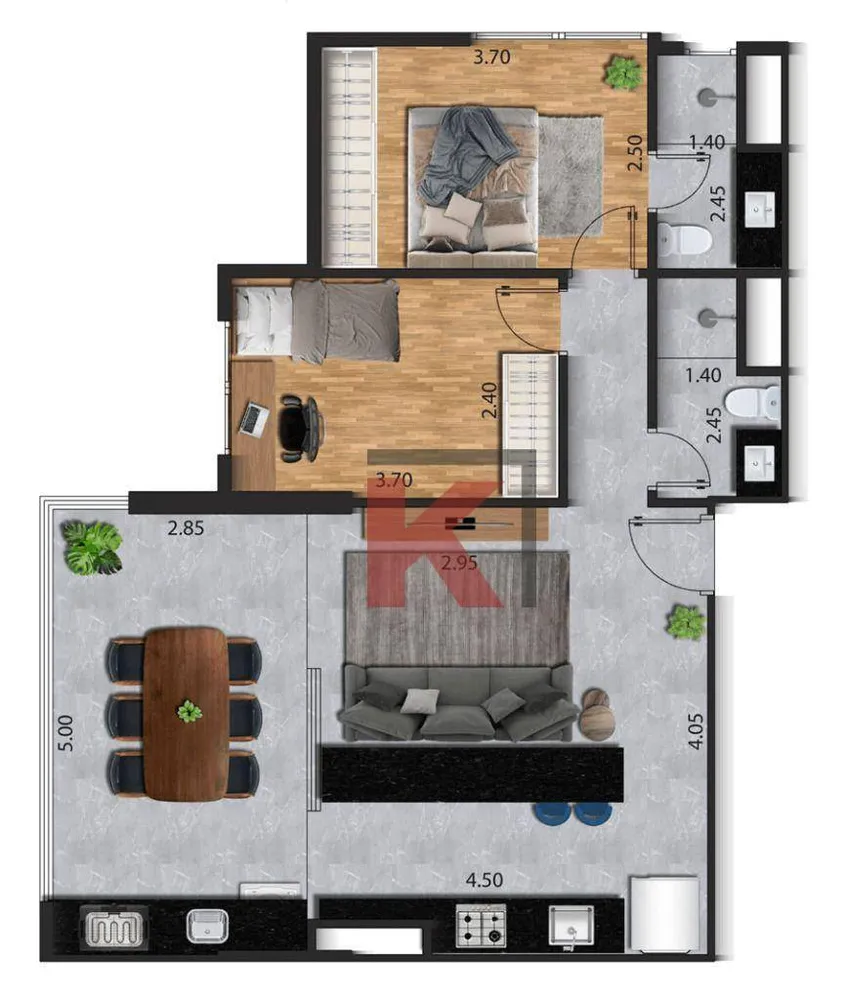Apartamento, 2 quartos, 70 m² - Foto 4