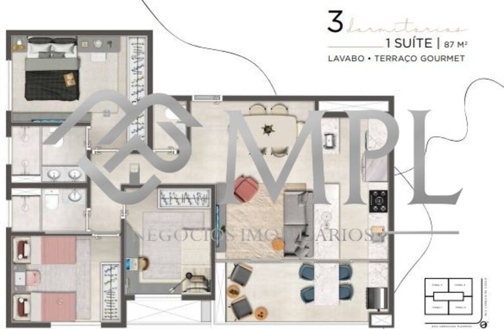 Apartamento, 3 quartos, 87 m² - Foto 2