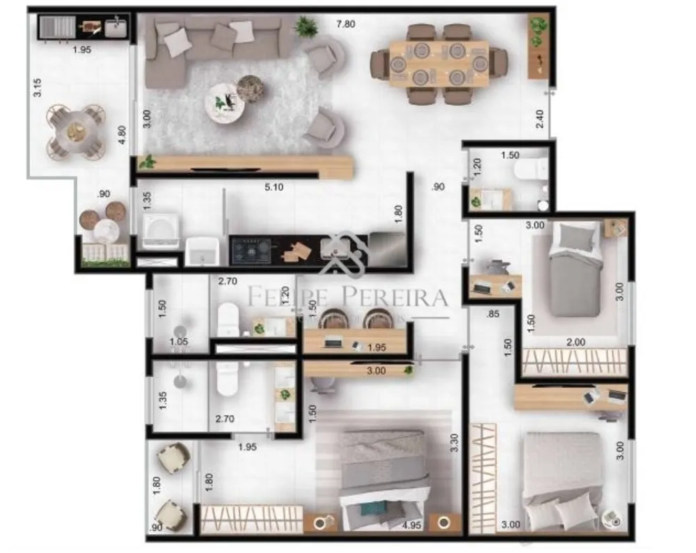 Apartamento, 3 quartos, 103 m² - Foto 2