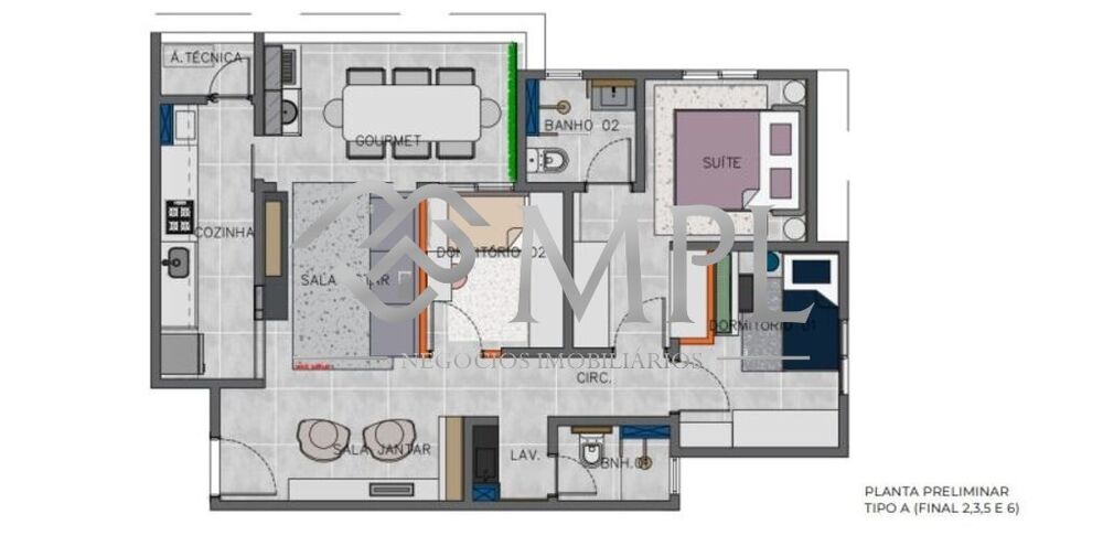 Apartamento à venda com 3 quartos, 121m² - Foto 2