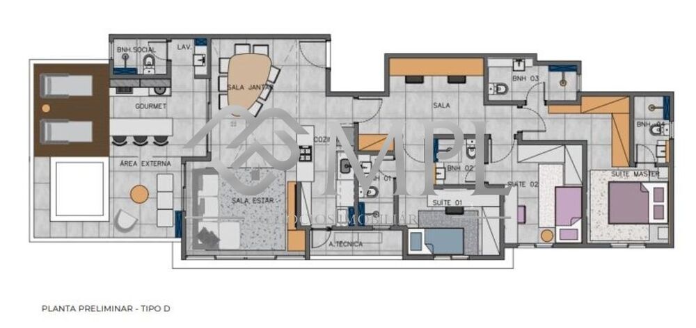 Apartamento à venda com 3 quartos, 121m² - Foto 3