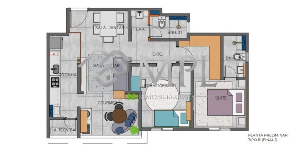 Apartamento à venda com 3 quartos, 75m² - Foto 4
