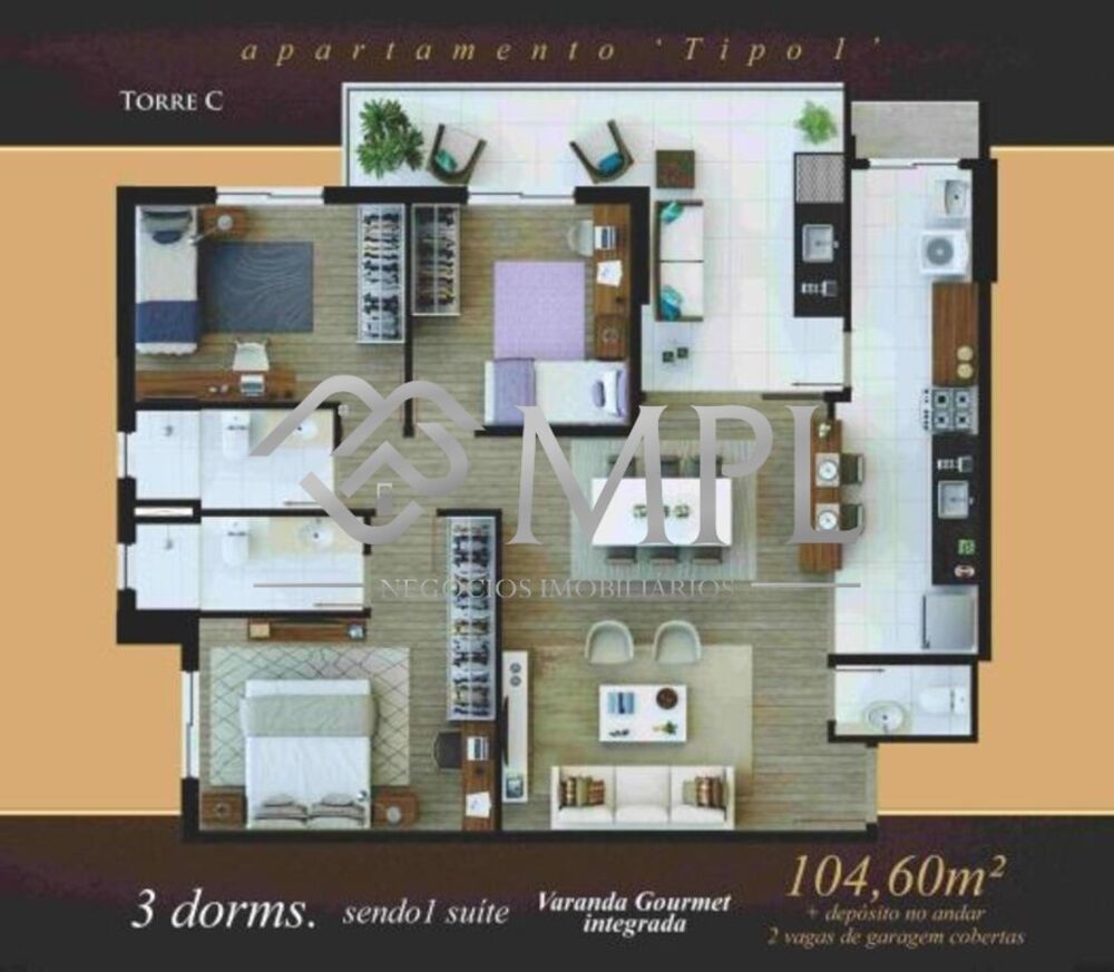 Apartamento, 3 quartos, 104 m² - Foto 3