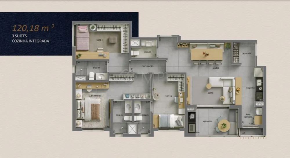 Apartamento, 3 quartos, 120 m² - Foto 11