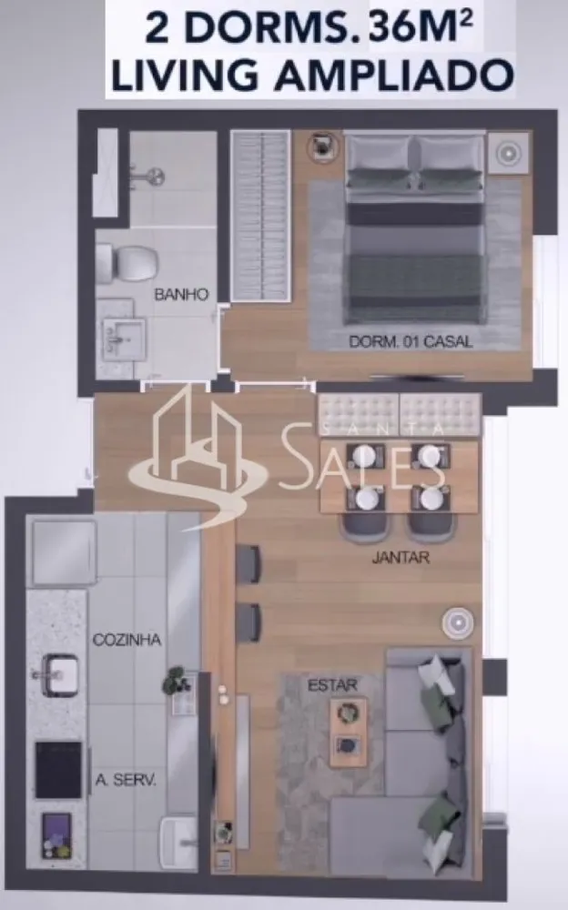 Apartamento, 2 quartos, 37 m² - Foto 14
