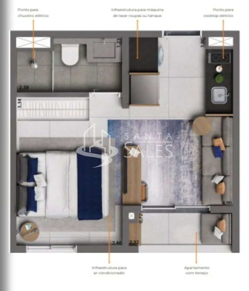 Kitnet-Studio, 25 m² - Foto 4