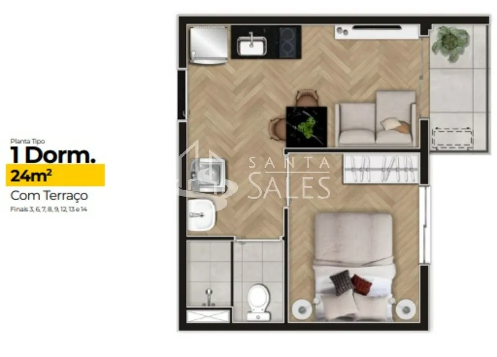 Kitnet-Studio, 26 m² - Foto 16