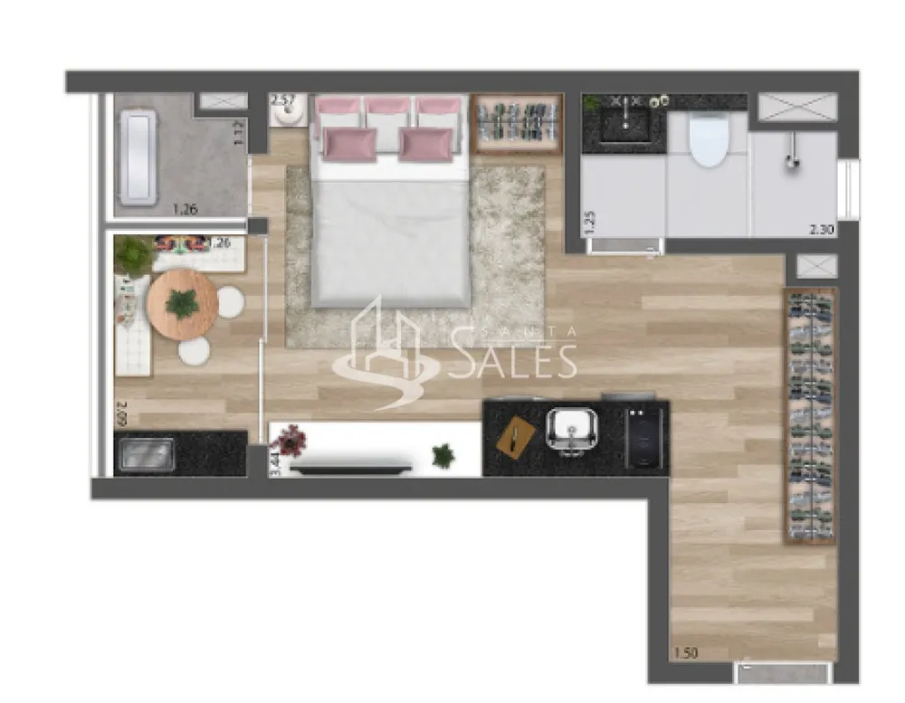 Apartamento, 1 quarto, 35 m² - Foto 4