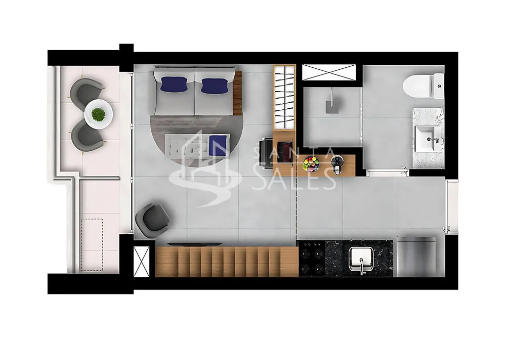 Apartamento, 1 quarto, 23 m² - Foto 4